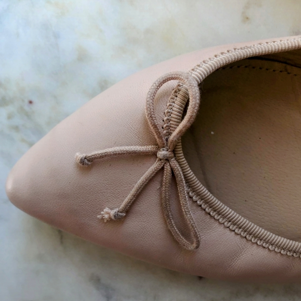 J-Crew pointed flat ballet pink with ballet look 6 1/2 - light use